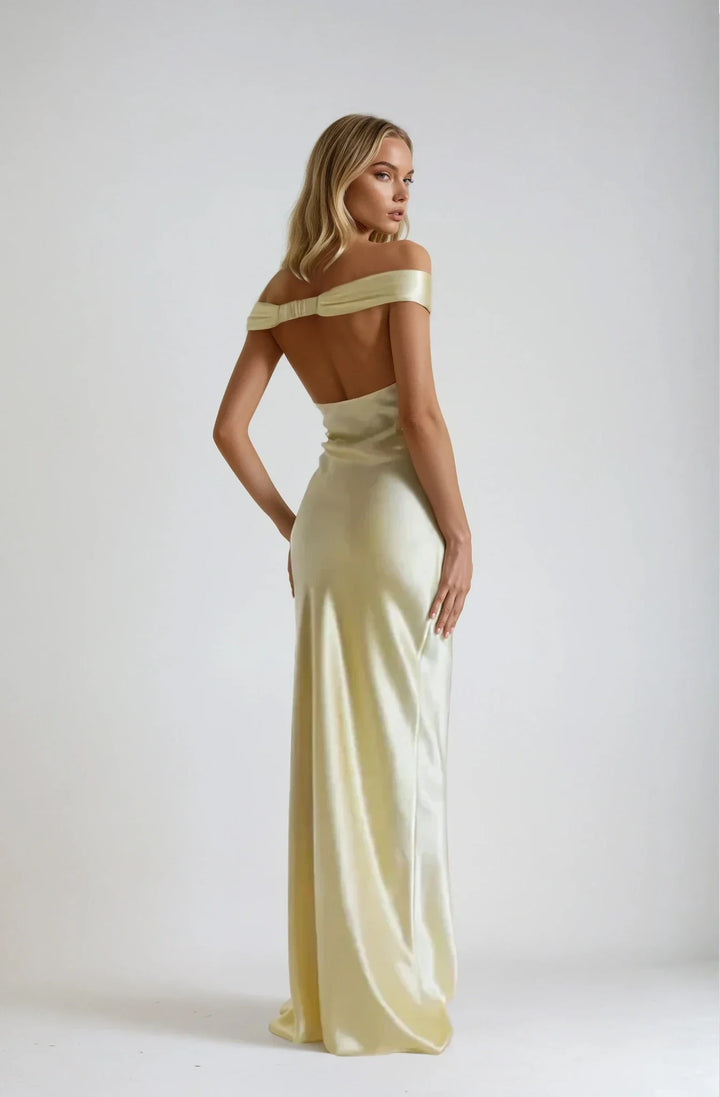Poppy | Satin Backless Maxi Dress