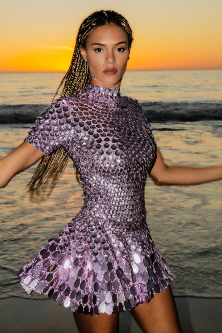 Noreen | High Neck Sequin Dress