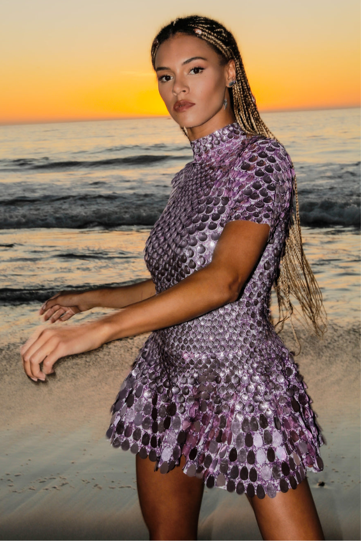 Noreen | High Neck Sequin Dress