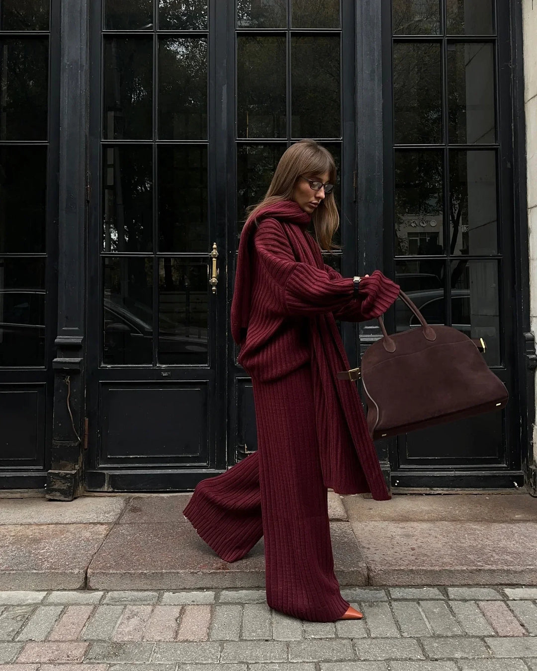 Leslie | Burgundy Knit Set