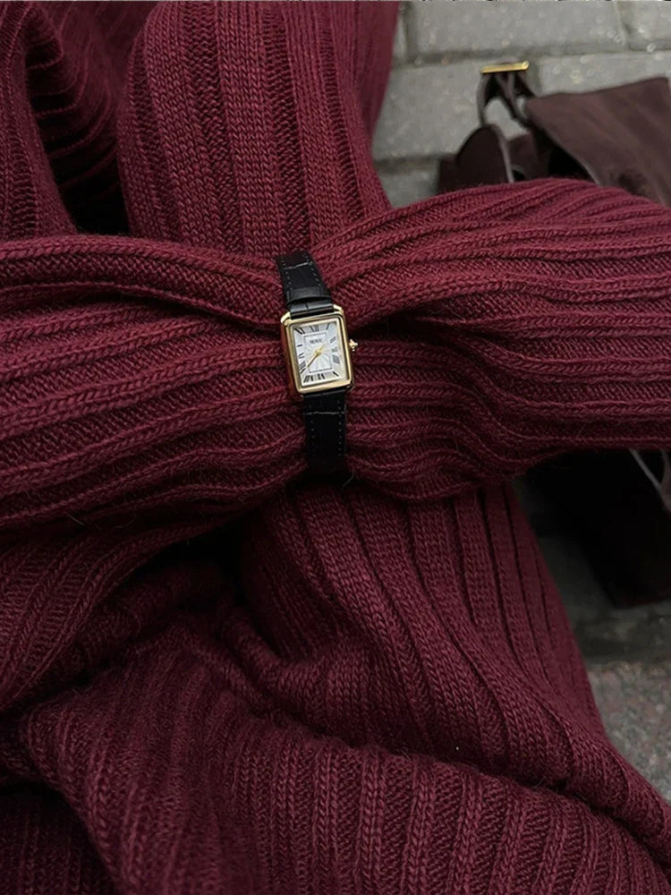 Leslie | Burgundy Knit Set