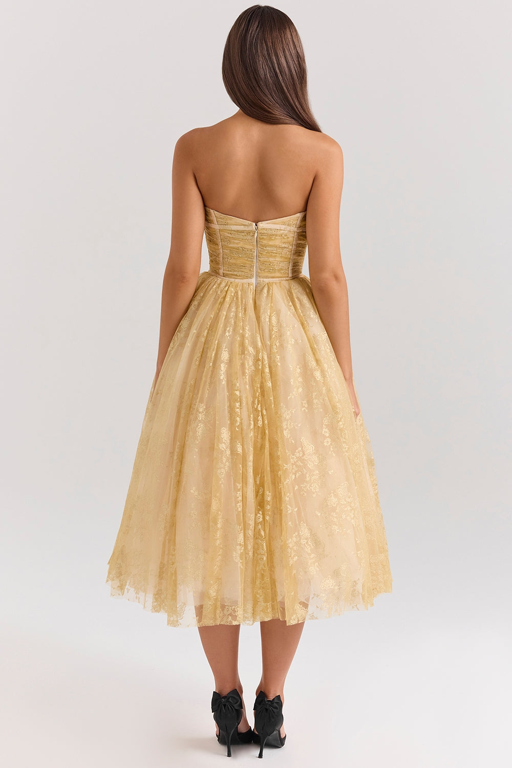 Belle | Golden Corset Dress