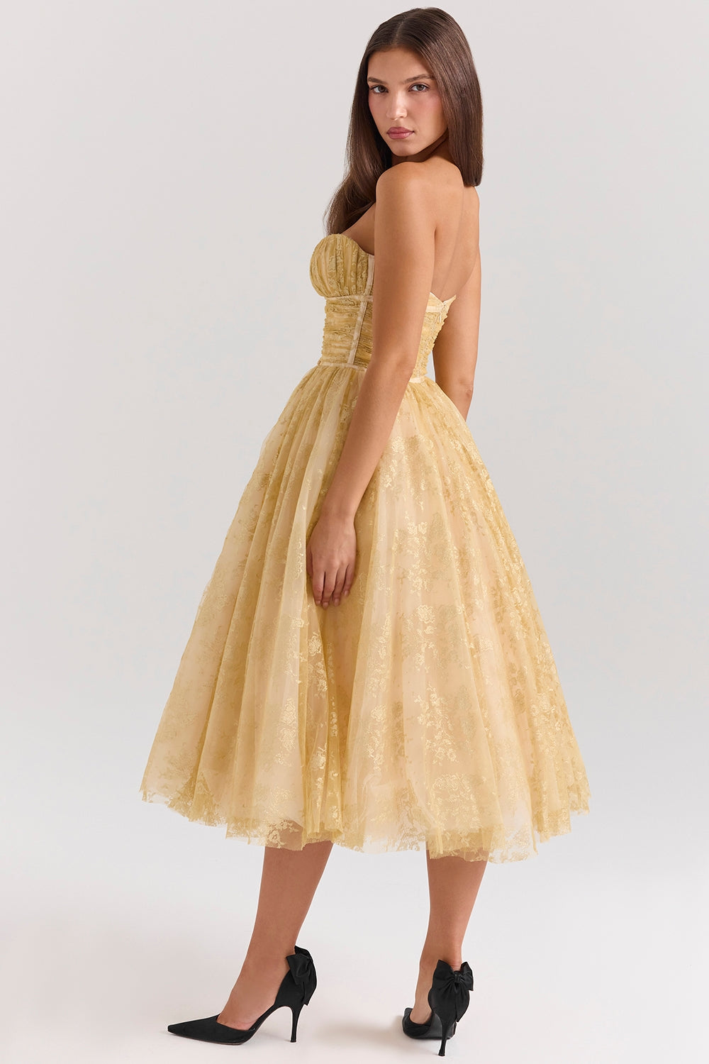 Belle | Golden Corset Dress