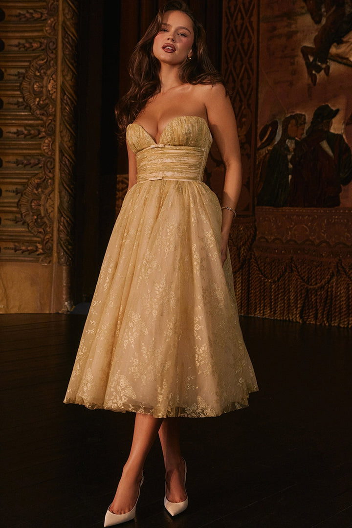 Belle | Golden Corset Dress