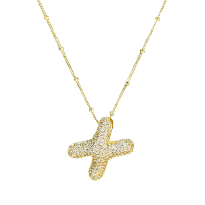 Saskia | Diamond Bubble Letter Necklace