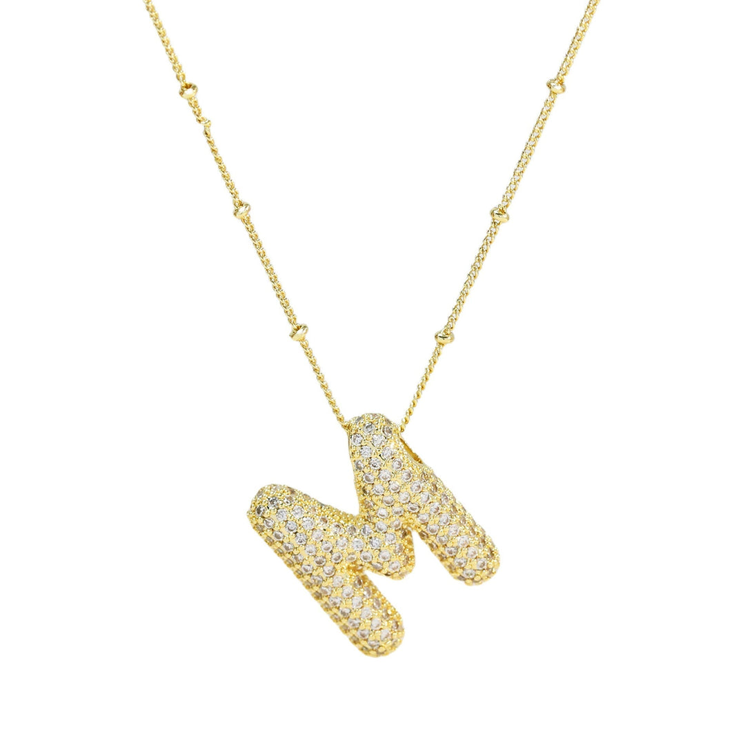 Saskia | Diamond Bubble Letter Necklace