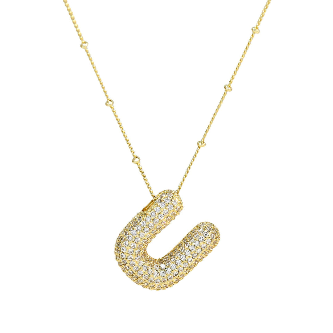 Saskia | Diamond Bubble Letter Necklace