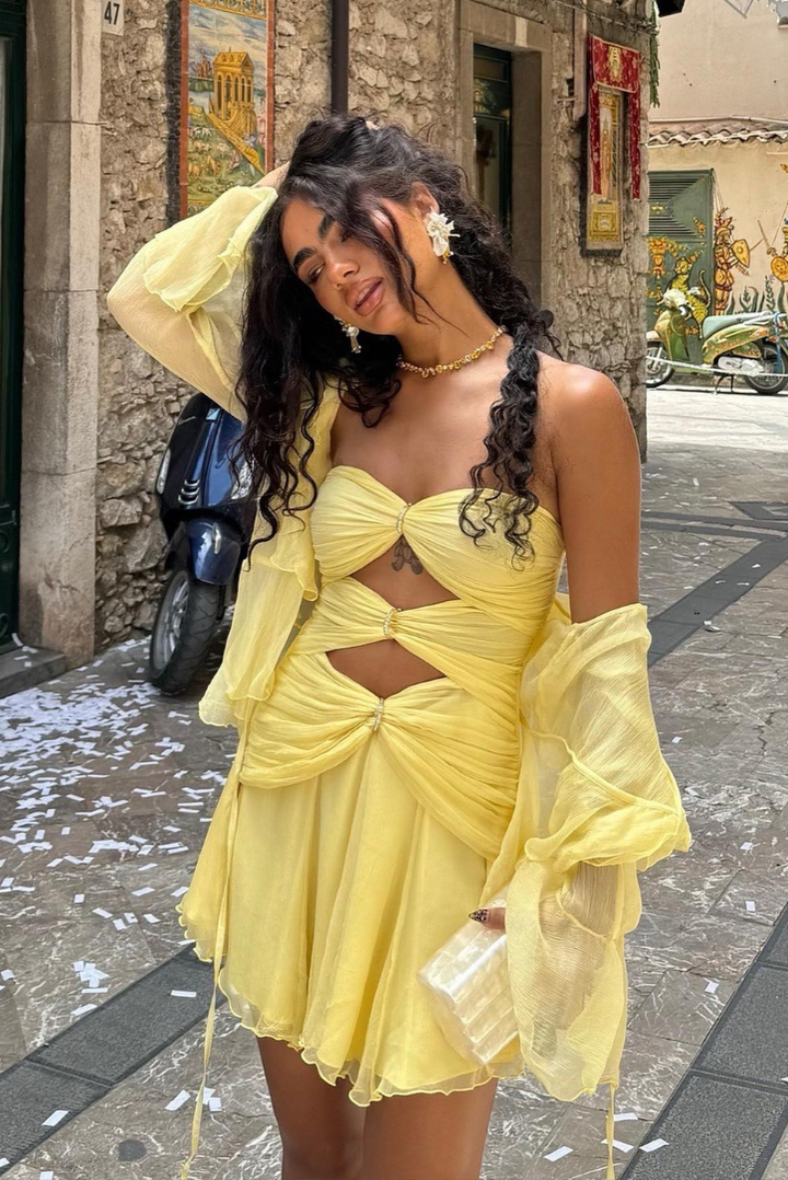 Celeste | Golden Rings Mini Dress