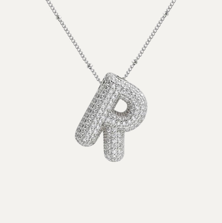Saskia | Diamond Bubble Letter Necklace