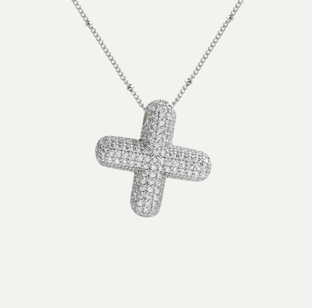 Saskia | Diamond Bubble Letter Necklace