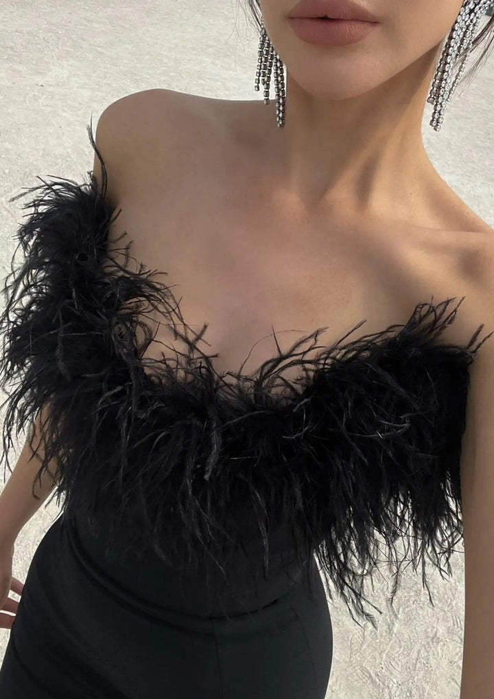 Oriana | Luxurious Feather Dress