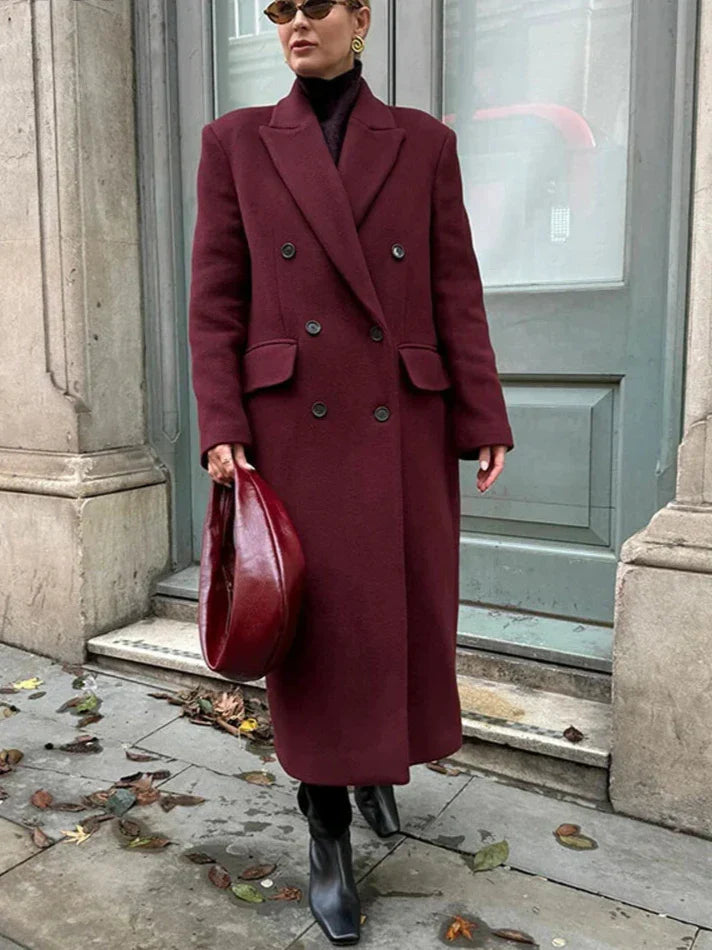 Alejandra | Deep Burgundy Overcoat