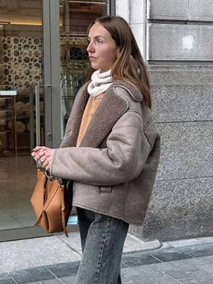 Kassidy | Leather Lammy Coat
