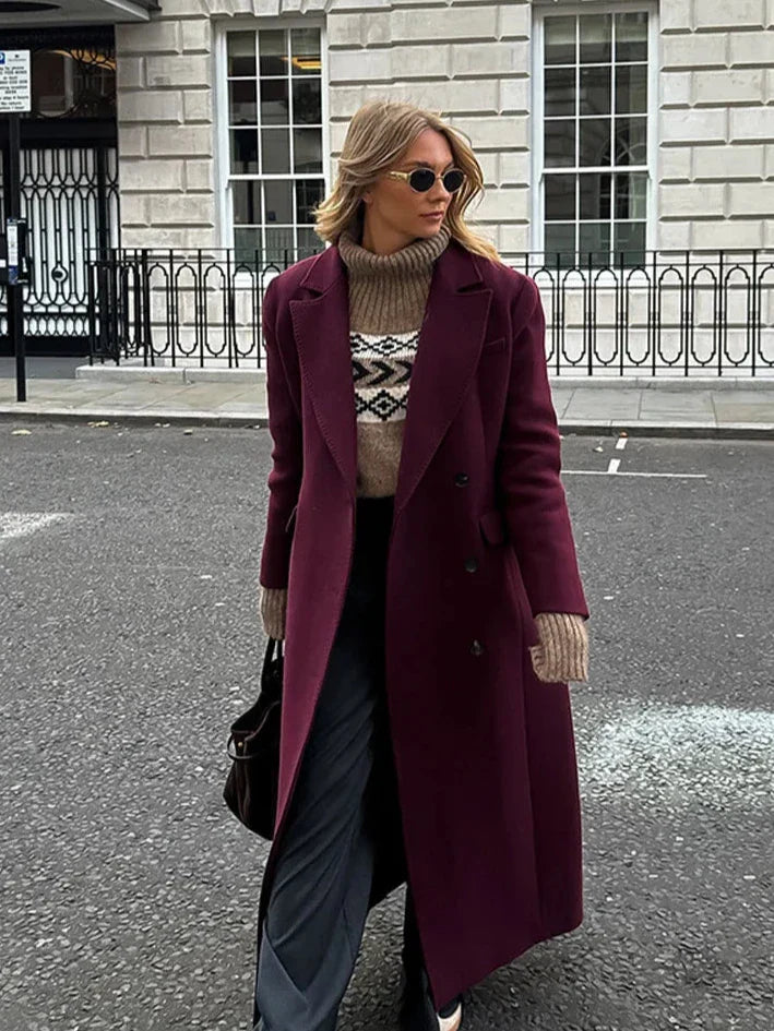 Alejandra | Deep Burgundy Overcoat