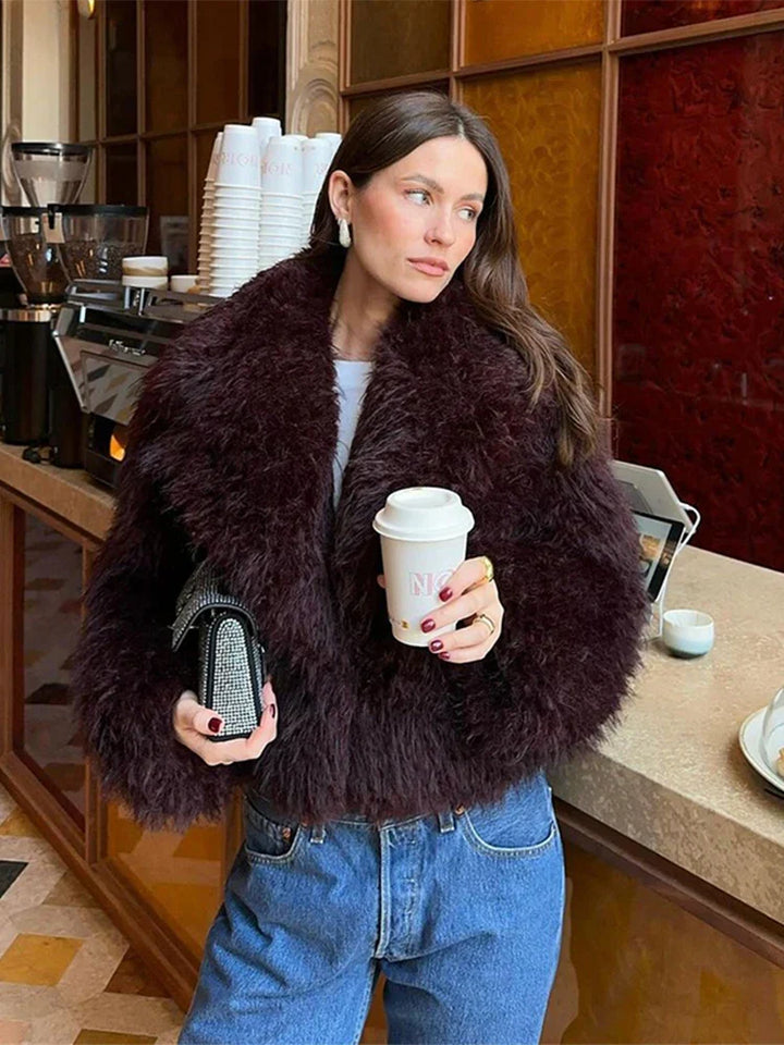 Amaris | Burgundy Faux Fur Coat