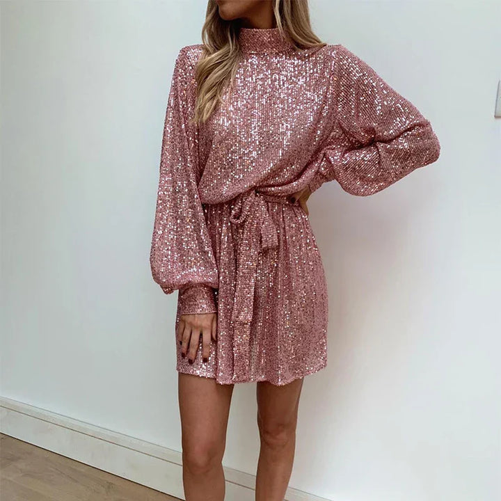 Elina | Sequin High-Neck Dress