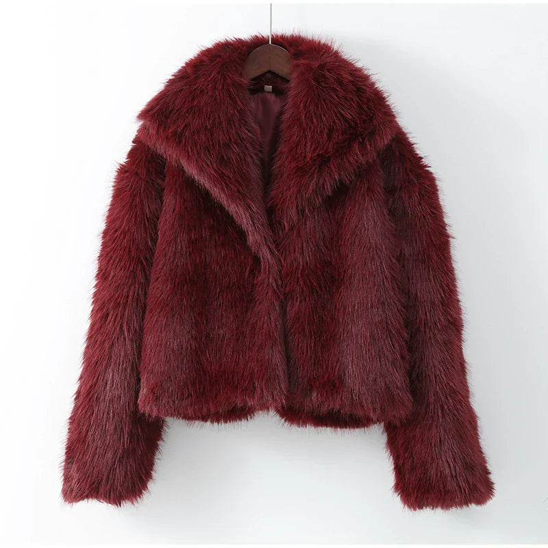 Amaris | Burgundy Faux Fur Coat