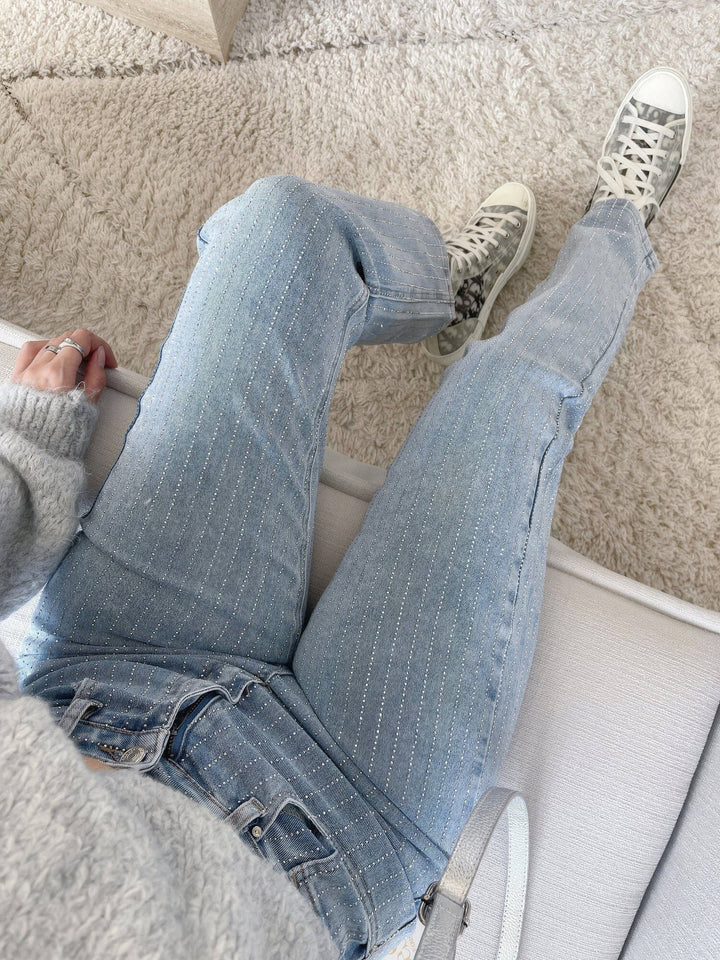 Francesca | Glitter-Stripe Jeans