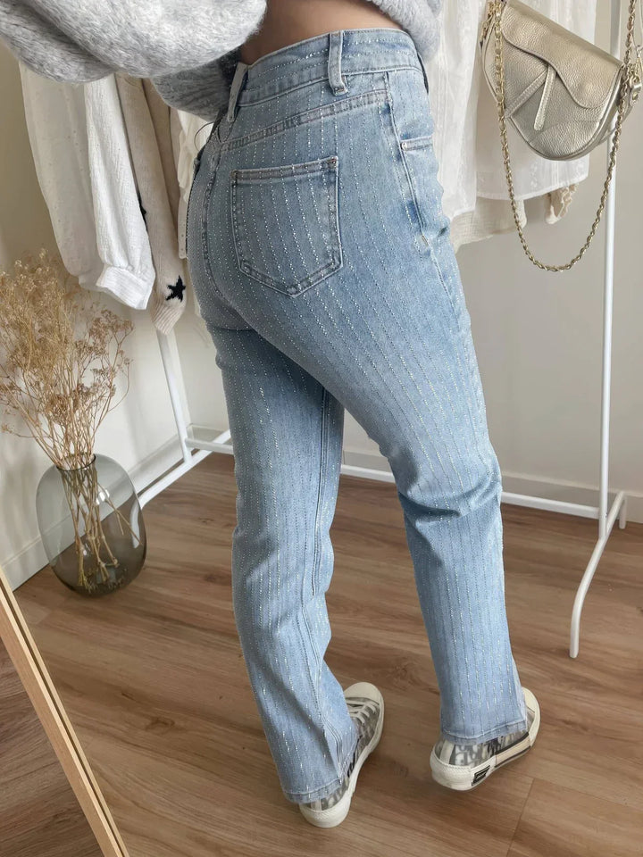 Francesca | Glitter-Stripe Jeans